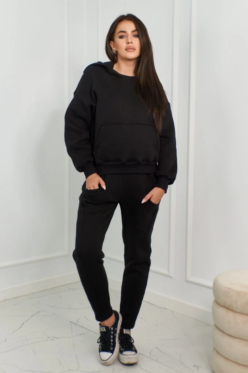 Sweatshirt + pants 9577 / – Black цвет / color | Lexline Fashion