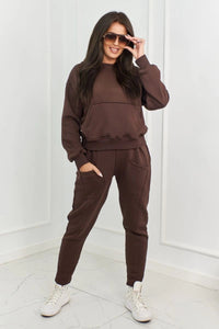 Sweatshirt + pants 9577 / – Brown цвет / color | Lexline Fashion