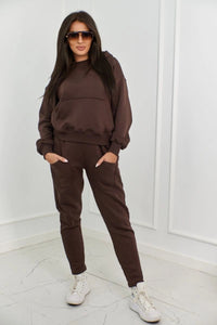 Sweatshirt + pants 9577 / – Brown цвет / color | Lexline Fashion