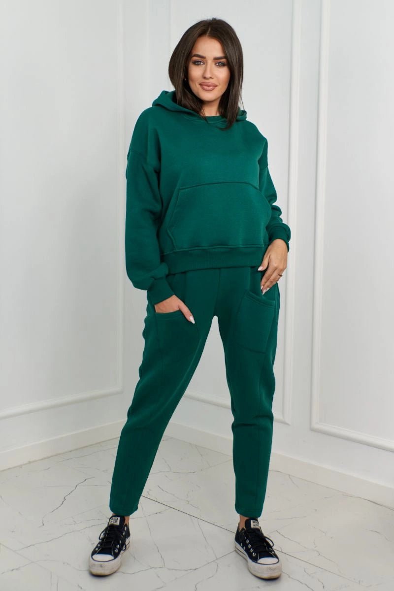 Sweatshirt + pants 9577 / – Green || Dark цвет / color | Lexline Fashion