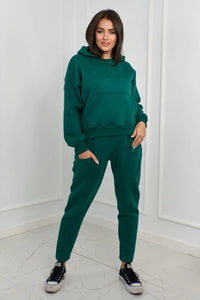 Sweatshirt + pants 9577 / – Green || Dark цвет / color | Lexline Fashion