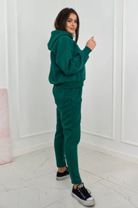 Sweatshirt + pants 9577 / – Green || Dark цвет / color | Lexline Fashion