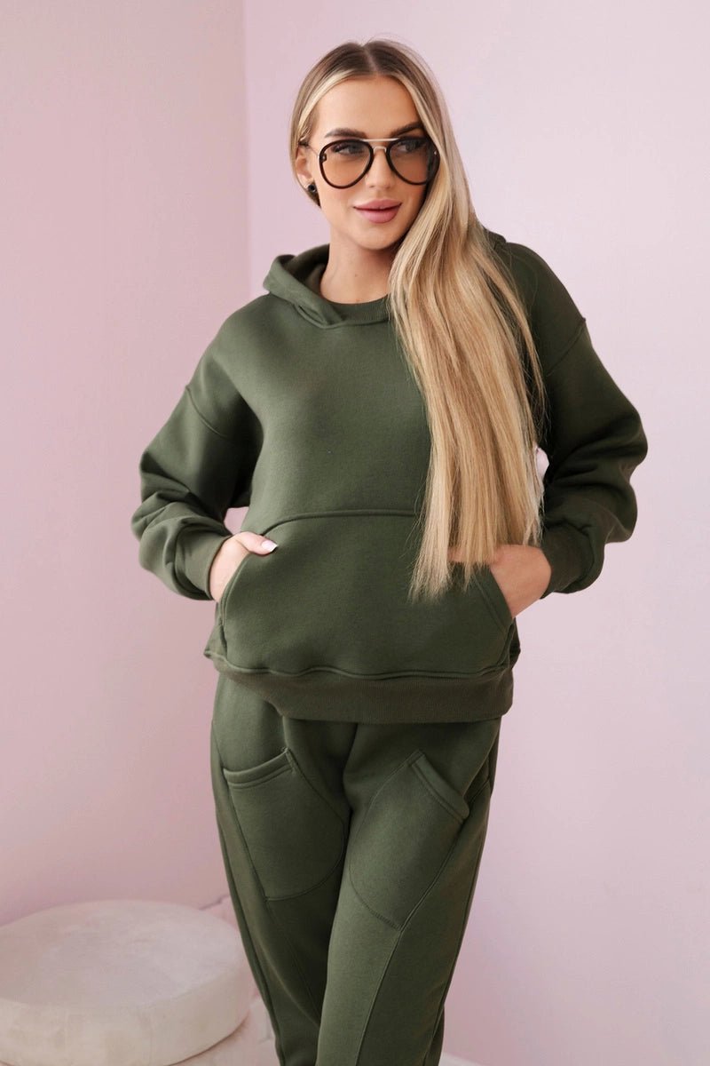 Sweatshirt + pants 9577 / – Khaki цвет / color | Lexline Fashion