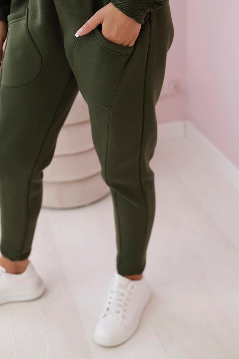 Sweatshirt + pants 9577 / – Khaki цвет / color | Lexline Fashion