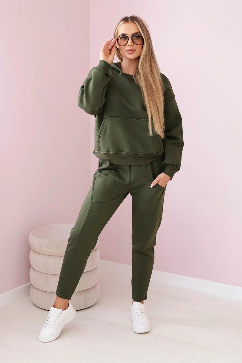 Sweatshirt + pants 9577 / – Khaki цвет / color | Lexline Fashion