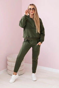 Sweatshirt + pants 9577 / – Khaki цвет / color | Lexline Fashion