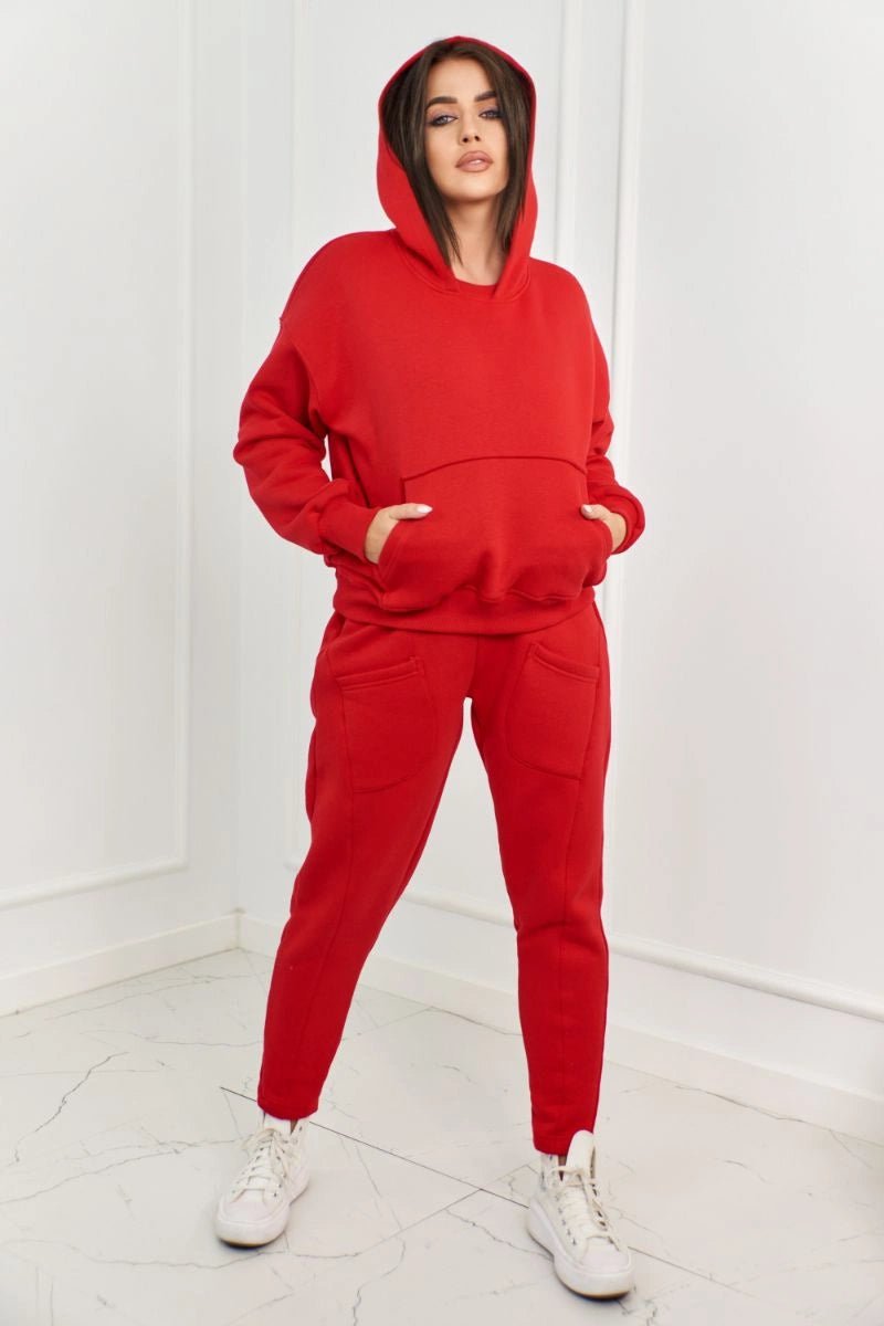 Sweatshirt + pants 9577 / – Red цвет / color | Lexline Fashion