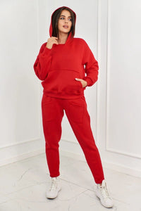 Sweatshirt + pants 9577 / – Red цвет / color | Lexline Fashion