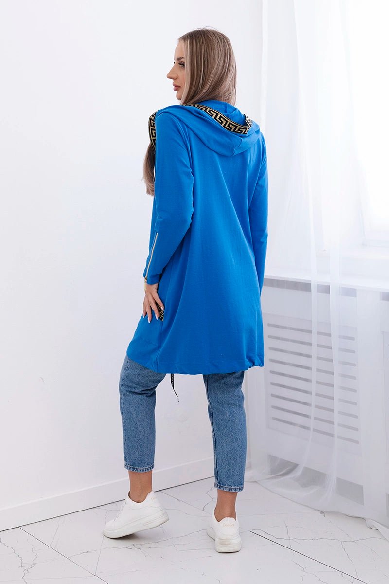 Sweatshirt with a decorative tape 9320 / – Blue cornflower цвет / color | Lexline Fashion