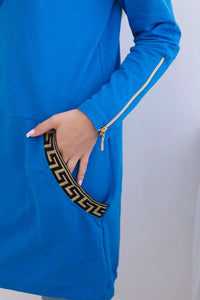 Sweatshirt with a decorative tape 9320 / – Blue cornflower цвет / color | Lexline Fashion
