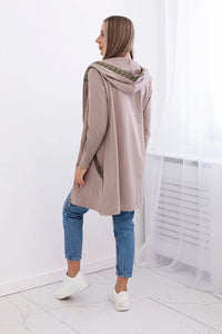 Sweatshirt with a decorative tape 9320 / – Dark || beige цвет / color | Lexline Fashion