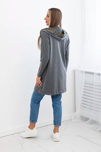 Sweatshirt with a decorative tape 9320 / – Graphite цвет / color | Lexline Fashion