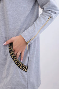 Sweatshirt with a decorative tape 9320 / – Gray цвет / color | Lexline Fashion