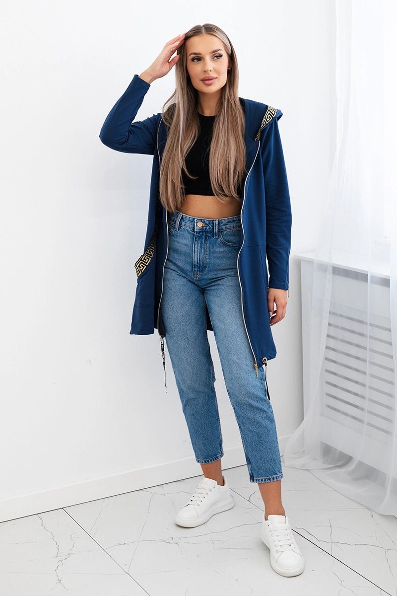 Sweatshirt with a decorative tape 9320 / – Jeans цвет / color | Lexline Fashion