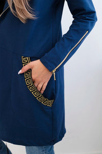 Sweatshirt with a decorative tape 9320 / – Jeans цвет / color | Lexline Fashion