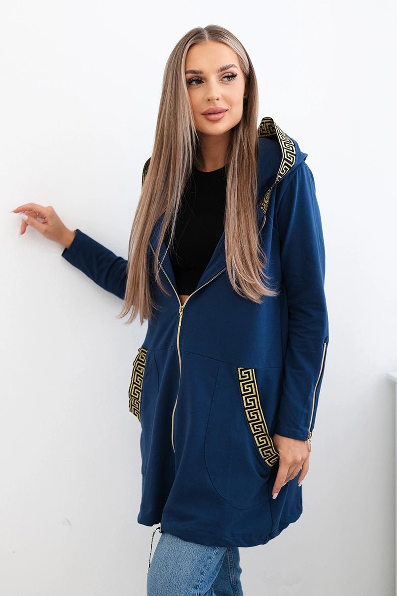 Sweatshirt with a decorative tape 9320 / – Jeans цвет / color | Lexline Fashion
