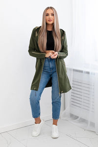 Sweatshirt with a decorative tape 9320 / – Khaki цвет / color | Lexline Fashion