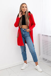Sweatshirt with a decorative tape 9320 / – Red цвет / color | Lexline Fashion