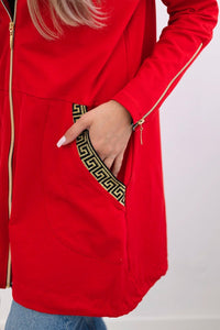 Sweatshirt with a decorative tape 9320 / – Red цвет / color | Lexline Fashion
