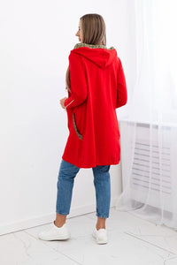 Sweatshirt with a decorative tape 9320 / – Red цвет / color | Lexline Fashion