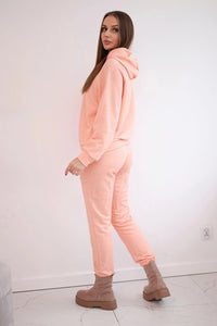 Sweatshirt with a hood + pants 9361 / – Apricot цвет / color | Lexline Fashion