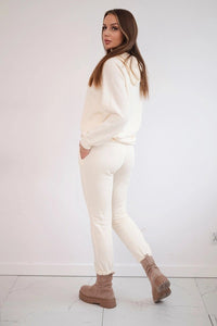 Sweatshirt with a hood + pants 9361 / – Ecru цвет / color | Lexline Fashion