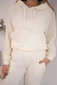 Sweatshirt with a hood + pants 9361 / – Ecru цвет / color | Lexline Fashion