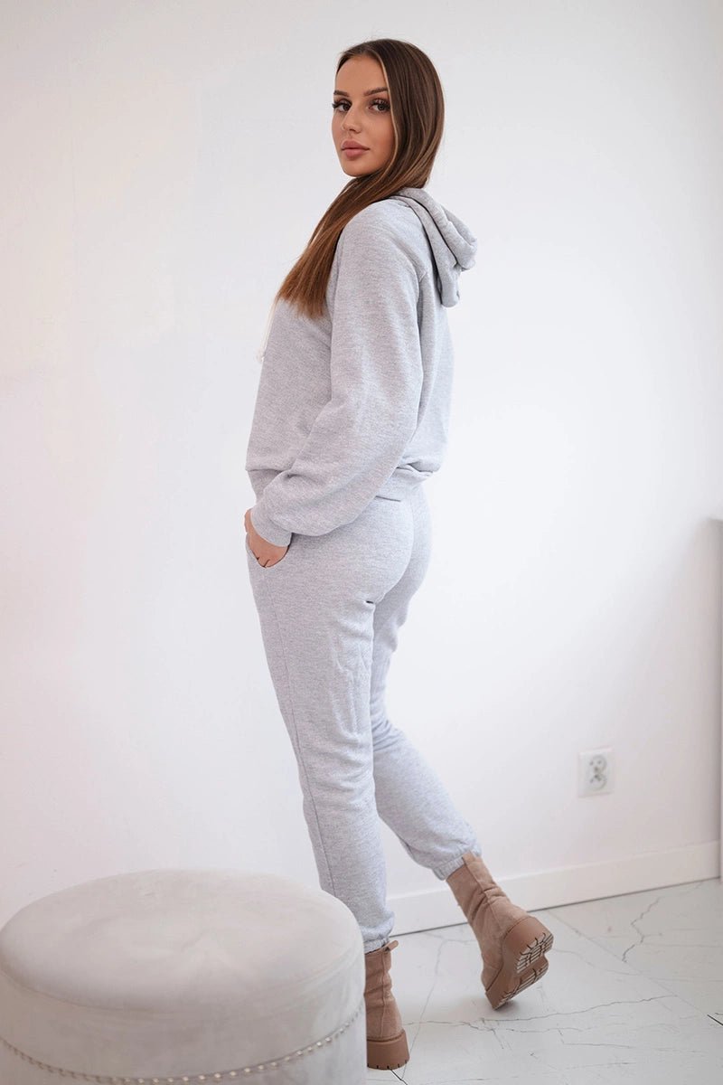Sweatshirt with a hood + pants 9361 / – Gray цвет / color | Lexline Fashion