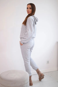 Sweatshirt with a hood + pants 9361 / – Gray цвет / color | Lexline Fashion