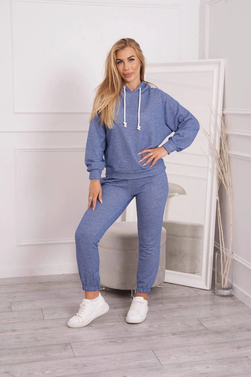 Sweatshirt with a hood + pants 9361 / – Jeans цвет / color | Lexline Fashion