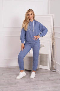 Sweatshirt with a hood + pants 9361 / – Jeans цвет / color | Lexline Fashion