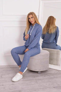 Sweatshirt with a hood + pants 9361 / – Jeans цвет / color | Lexline Fashion
