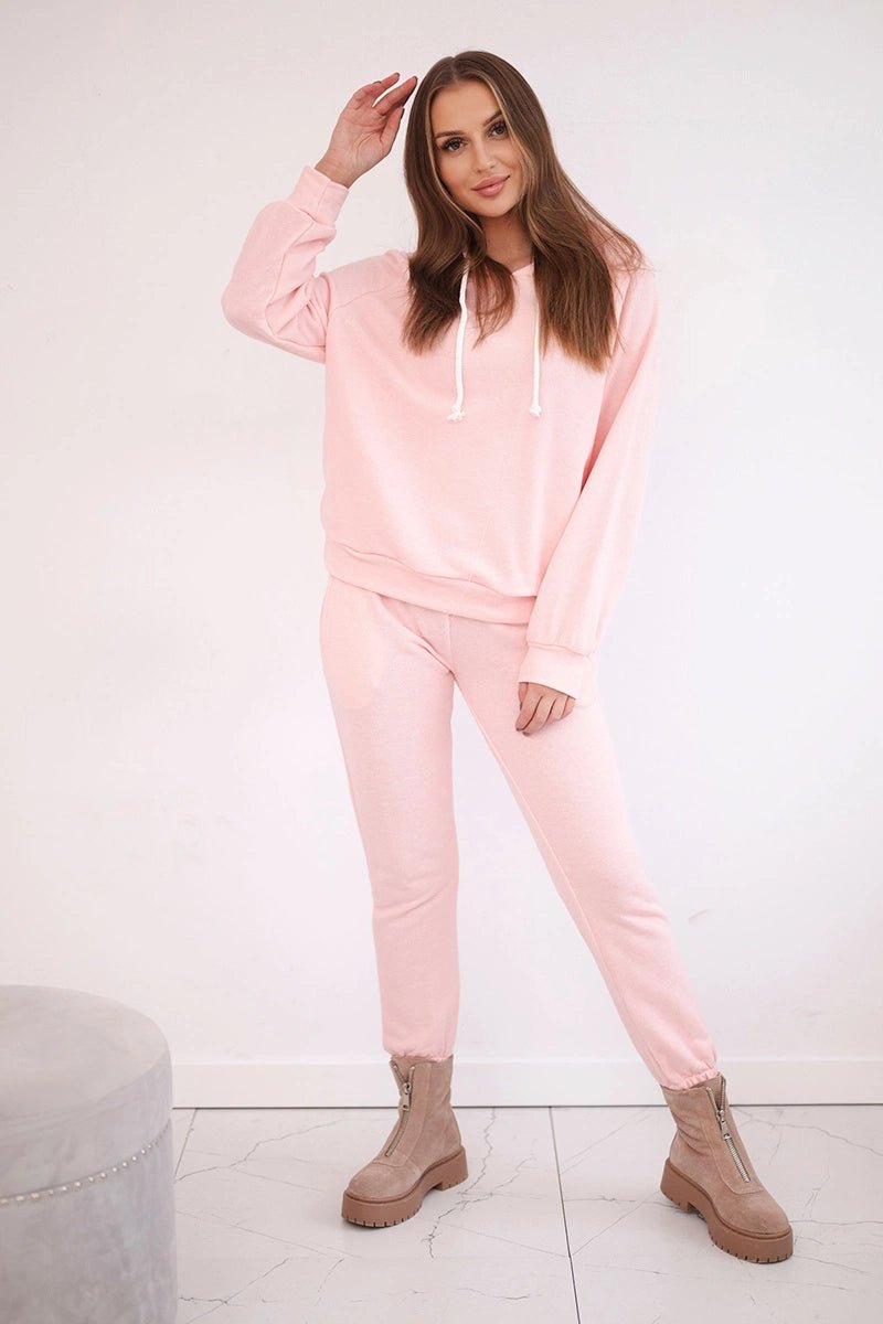 Sweatshirt with a hood + pants 9361 / – Powder цвет / color | Lexline Fashion