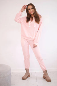 Sweatshirt with a hood + pants 9361 / – Powder цвет / color | Lexline Fashion