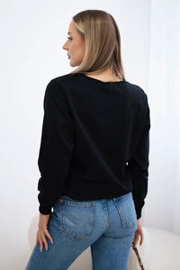 Sweatshirt with a print 69502 / – Black цвет / color | Lexline Fashion