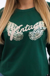 Sweatshirt with a print 69502 / – Dark || green цвет / color | Lexline Fashion