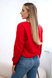 Sweatshirt with a print 69502 / – Red цвет / color | Lexline Fashion