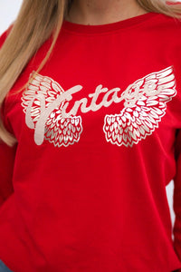 Sweatshirt with a print 69502 / – Red цвет / color | Lexline Fashion