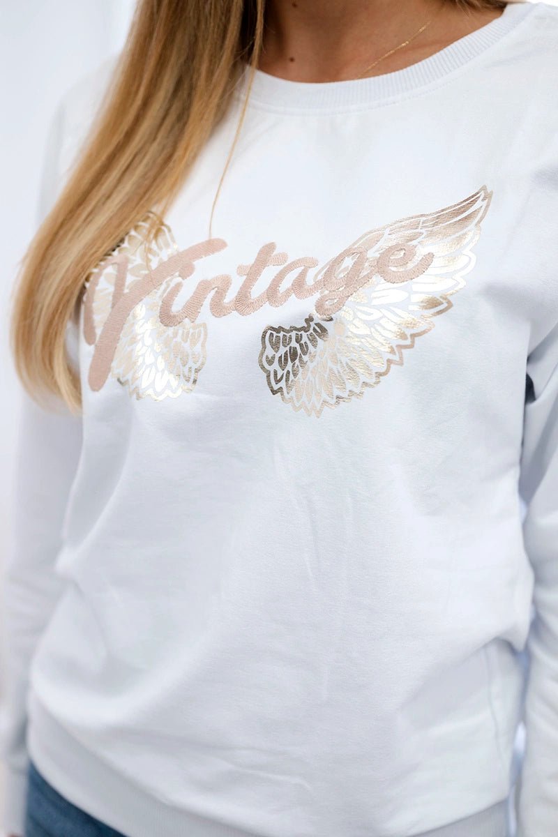 Sweatshirt with a print 69502 / – White цвет / color | Lexline Fashion