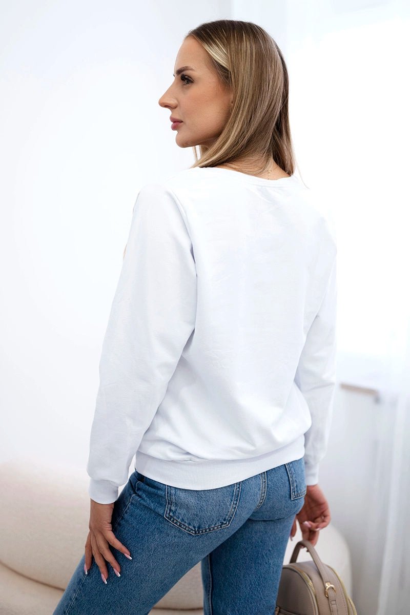 Sweatshirt with a print 69502 / – White цвет / color | Lexline Fashion