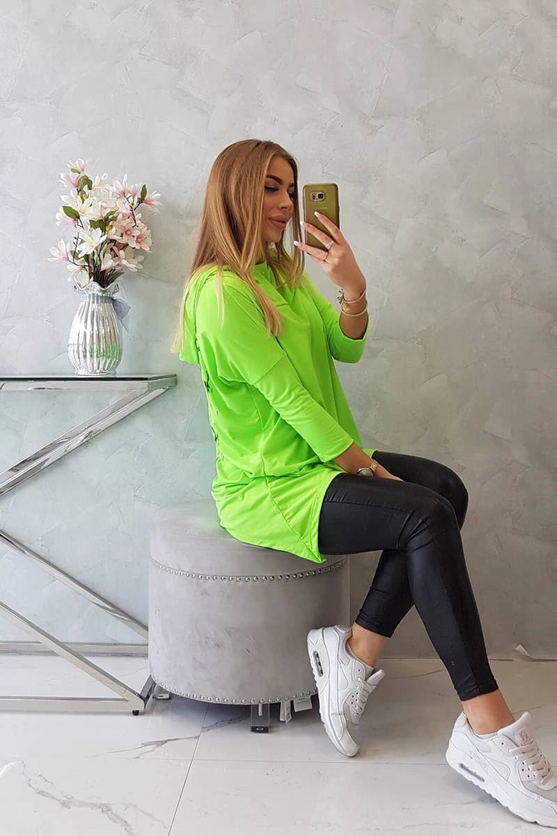 Sweatshirt with a print 9140 / – Green || Neon цвет / color | Lexline Fashion