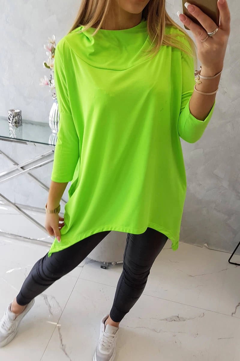 Sweatshirt with a print 9140 / – Green || Neon цвет / color | Lexline Fashion