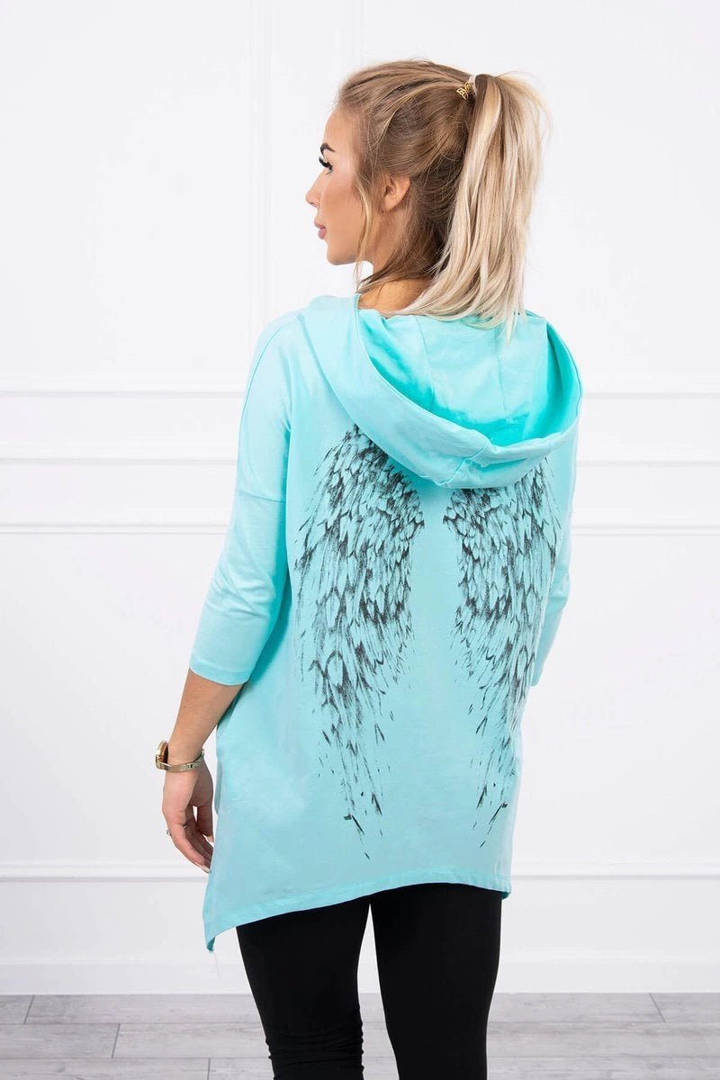 Sweatshirt with a print 9140 / – Mint цвет / color | Lexline Fashion