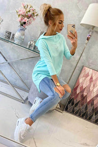 Sweatshirt with a print 9140 / – Mint цвет / color | Lexline Fashion