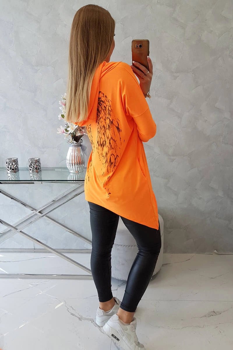 Sweatshirt with a print 9140 / – Orange || Neon цвет / color | Lexline Fashion