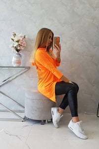 Sweatshirt with a print 9140 / – Orange || Neon цвет / color | Lexline Fashion
