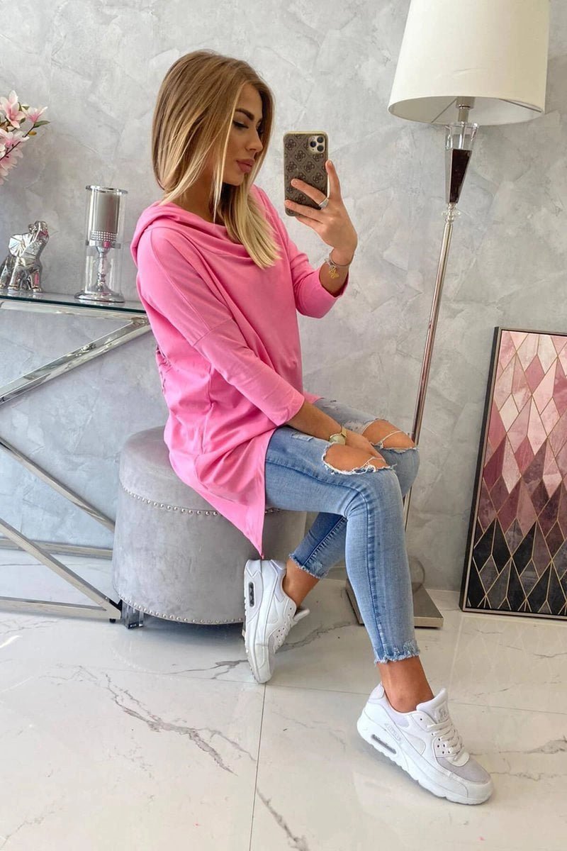 Sweatshirt with a print 9140 / – Pink || Light цвет / color | Lexline Fashion