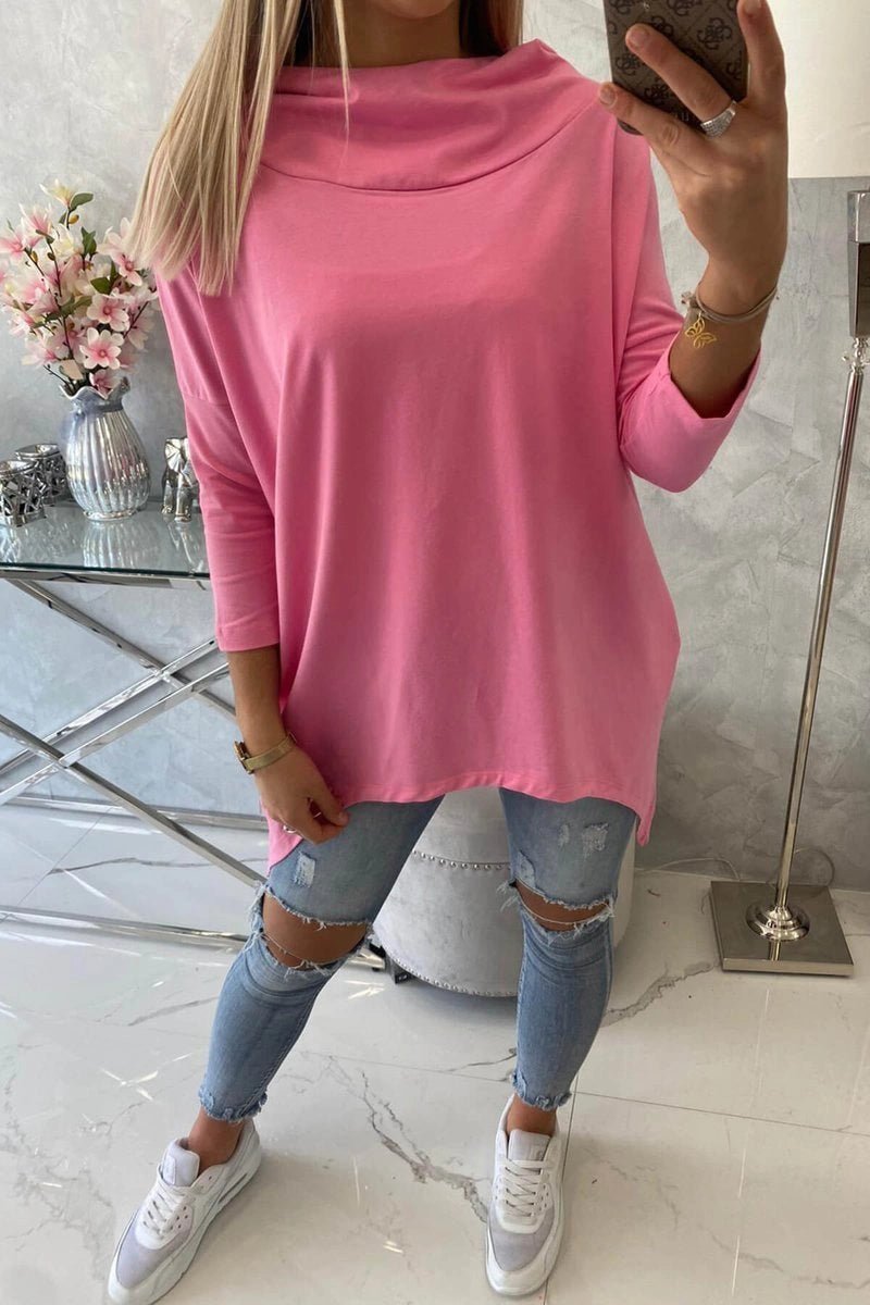 Sweatshirt with a print 9140 / – Pink || Light цвет / color | Lexline Fashion