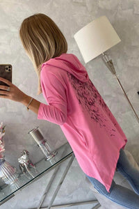 Sweatshirt with a print 9140 / – Pink || Light цвет / color | Lexline Fashion