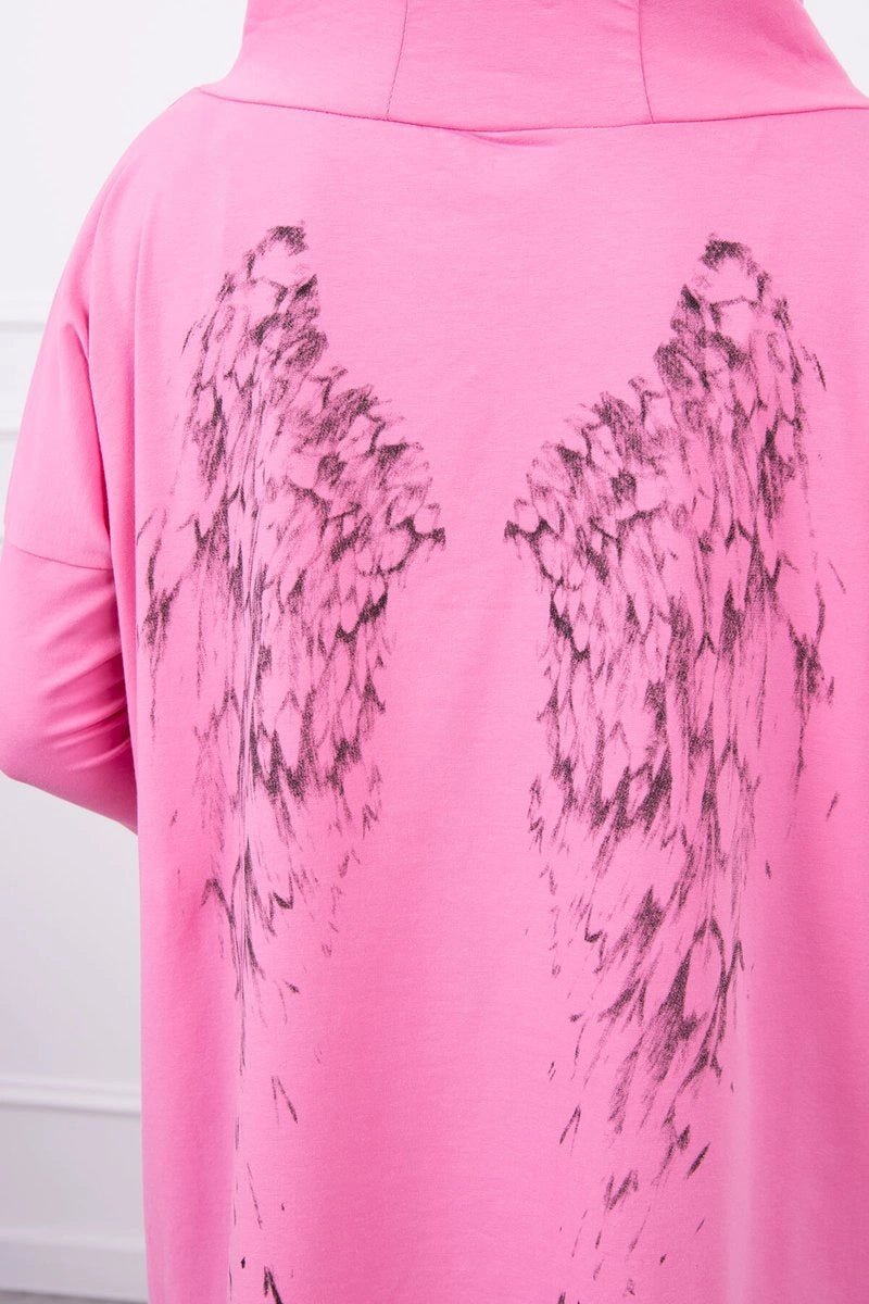 Sweatshirt with a print 9140 / – Pink || Light цвет / color | Lexline Fashion